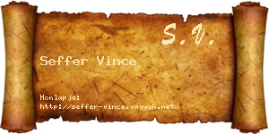 Seffer Vince névjegykártya
